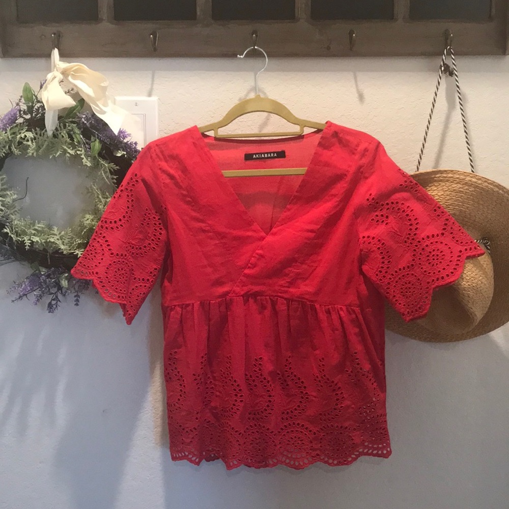V neck summer blouse